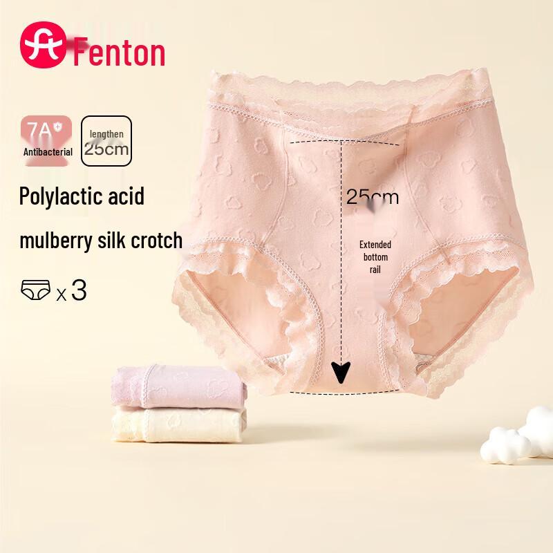 

FENTENG Women s Antibacterial Mid-High Waist Tummy Control Underwear, 3-Pack 2XL