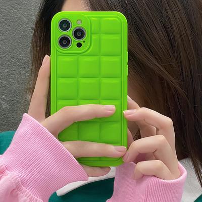 Modern Şık Floresan Renkli Buz Bloğu Telefon Kılıfı Iphone 13 Pro Max 12 11 X Xr Xs Yumuşak Tpu Darbeye Dayanıklı Arka Kapak