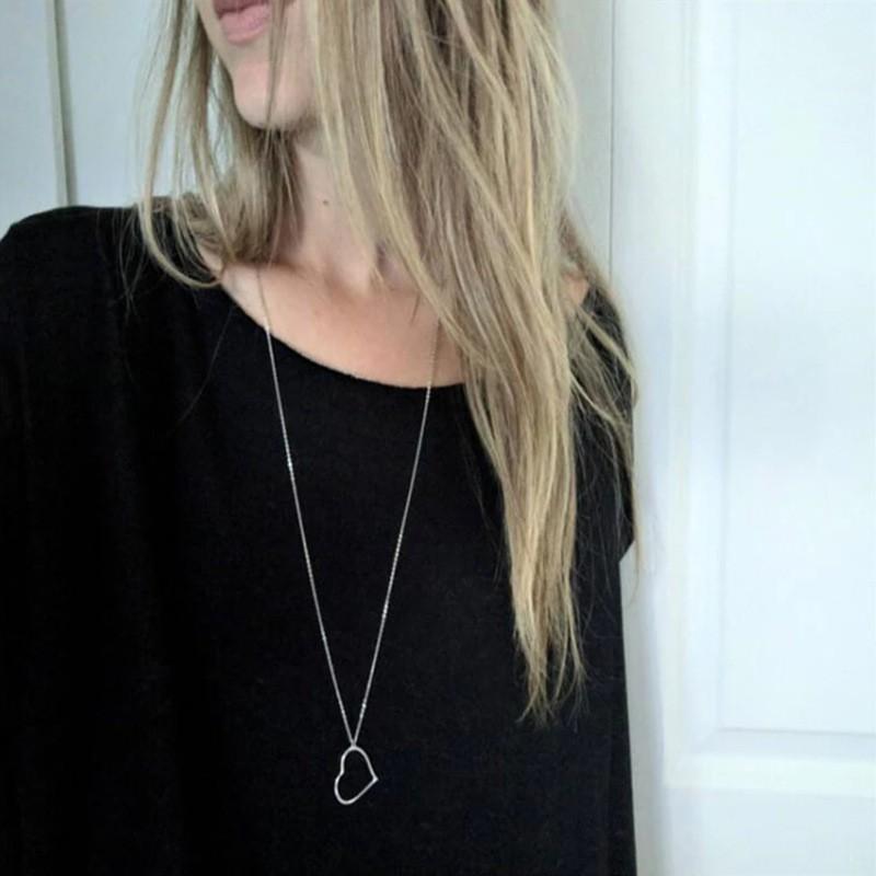 Simple Metal Style Sexy Hollow Love Peach Heart Shape, Long Sweater Chain Necklace Necklace Necklace