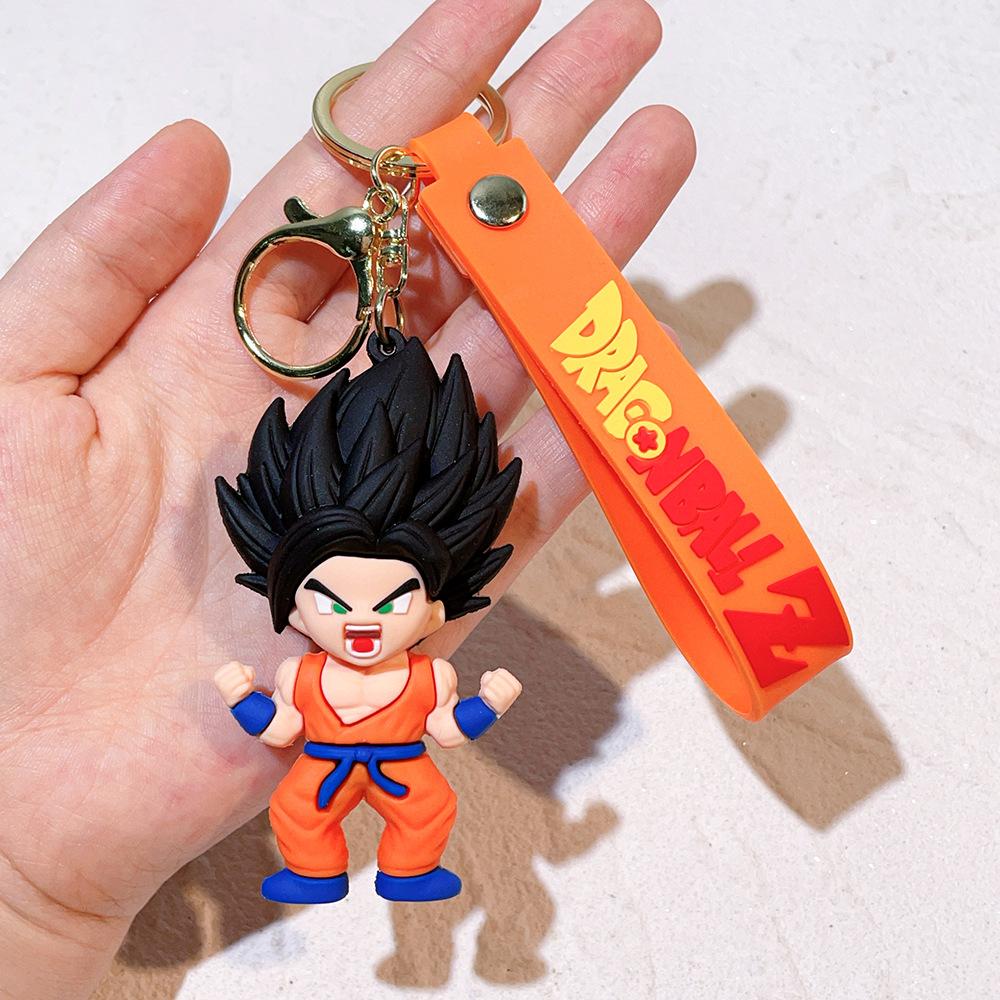 Anime Keychain PVC Cartoon Cartoon Figure Trunks Son Goku Piccolo Buu Vegeta Figures Key Chain Keyring Bag Decor