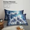 3pcs Wolf family pattern bedding set, 1*duvet cover+2*pillowcase, for single bed, teenagers and adults bedroom, home decoration