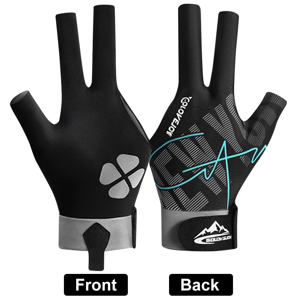 Billiard Gloves Three Finger Gloves Elastic Snooker Pool Gloves Anti-Slip Billiard Training Gloves for Men Women Left Hand