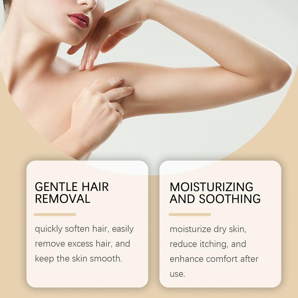 Hair Removal Kit, Facial Hair Removal For Women Body Hair Removal Depilatory For Face, Arm, Leg And Bikini Hair Remover Balm Hair Scraper 100g