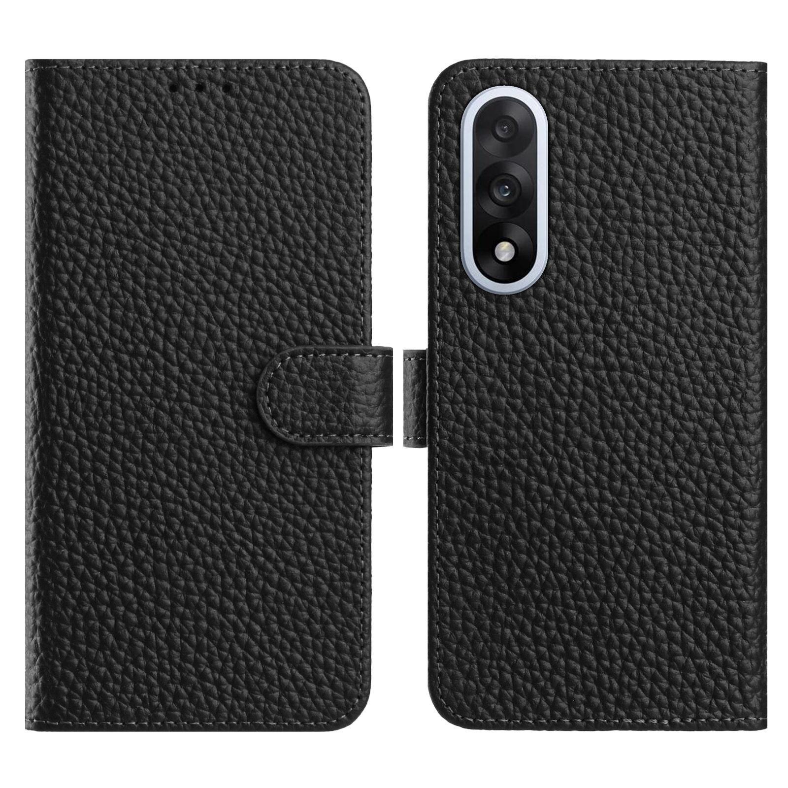 

Для OnePlus Nord 5 5G Чехол-кошелек с подставкой Текстура личи Натуральная коровья кожа Раскладной чехол для телефона Black