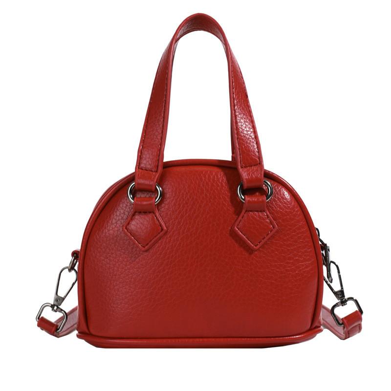 Simple Solid Stylish Color Unisex Shoulder Bag Shellshaped Childrens Handbag