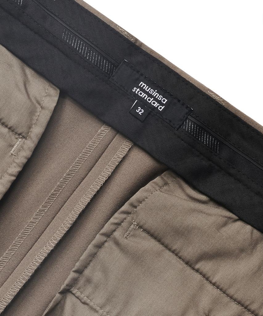 Musinsa Standard Lightweight Real Wide Hidden Banding Slacks [Dusty Beige]