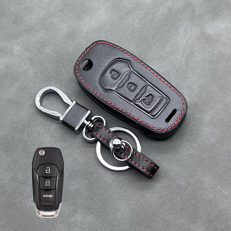 

Ford Focus Mondeo 1.5T Genuine Leather Folding Key Case Cover Same Size as Original Key