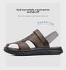 Men's Genuine Leather Summer Sandals – Breathable, Casual, Soft Beach Shoes for Outdoor Wear