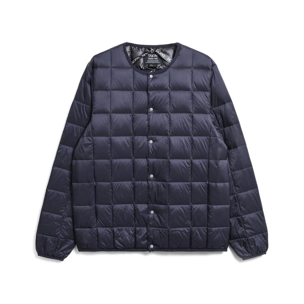 Taion Basic Oversized Crew Neck Button Down Size M Men's Jacket, 104OS, Navy,