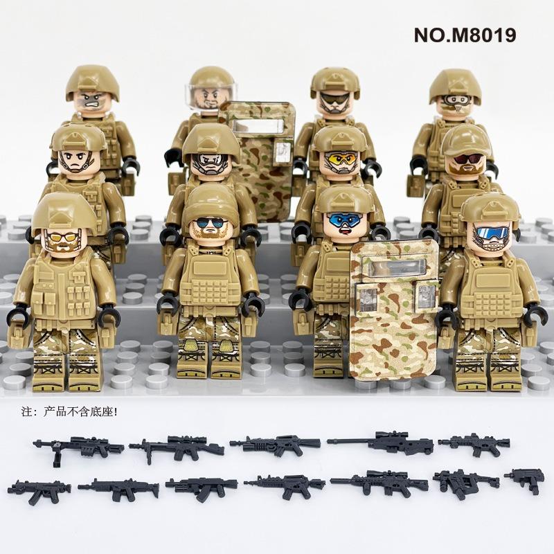 M8019 M8023 M8084 Typ Klocki Żołnierz Pustynny Kamuflaż Drużyna Specjalna Figurka Dzieci Zabawka Klocki Budowlane