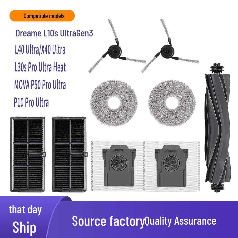 Roborock L10s Ultra Gen 3/X40 Accessories: Dust Bags, Filters, Brushes, Mop Pads.