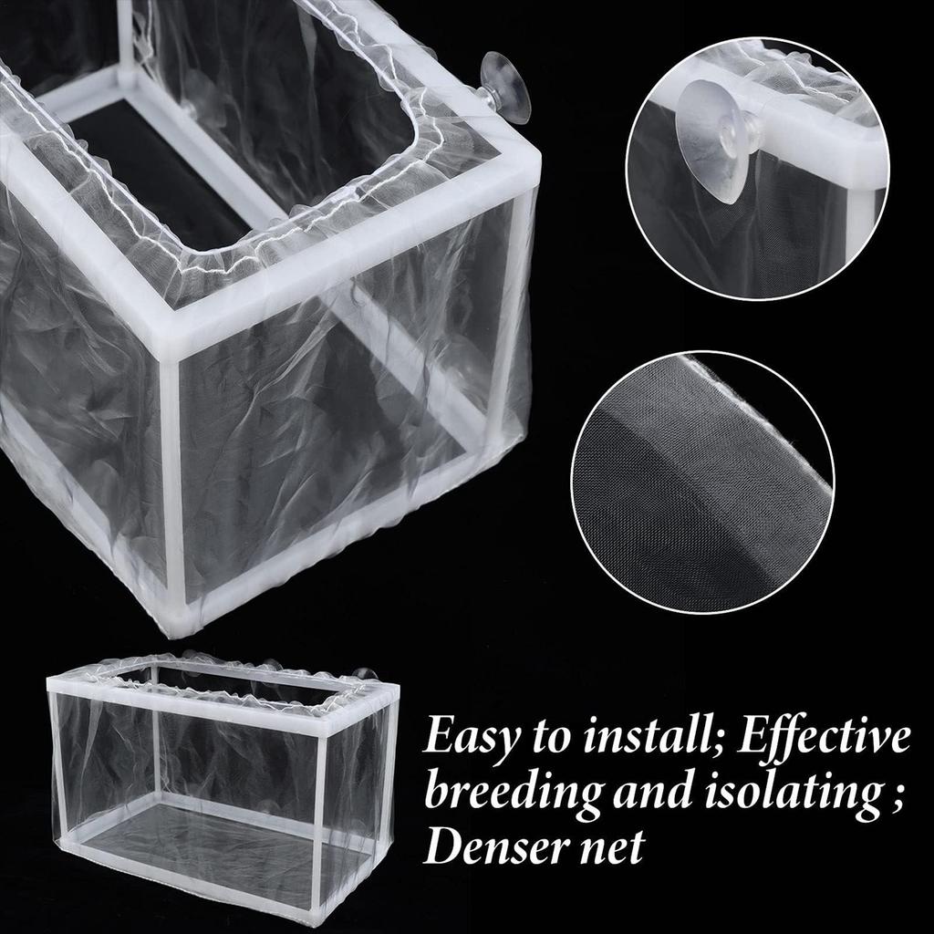 Fischzuchtbox mit Saugern Aquarium Züchter Netzbox Jungfisch Trennnetz Becken Inkubatorbox Jungfischaufzucht