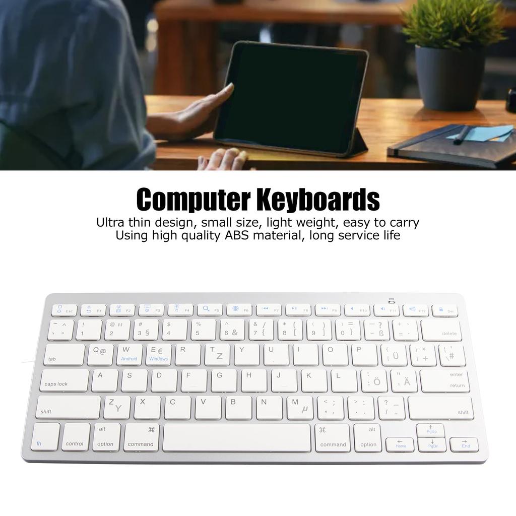 Wireless Keyboard   78 Keys   Thin Portable White Computer Keyboards for   for OS X for   for  Dows