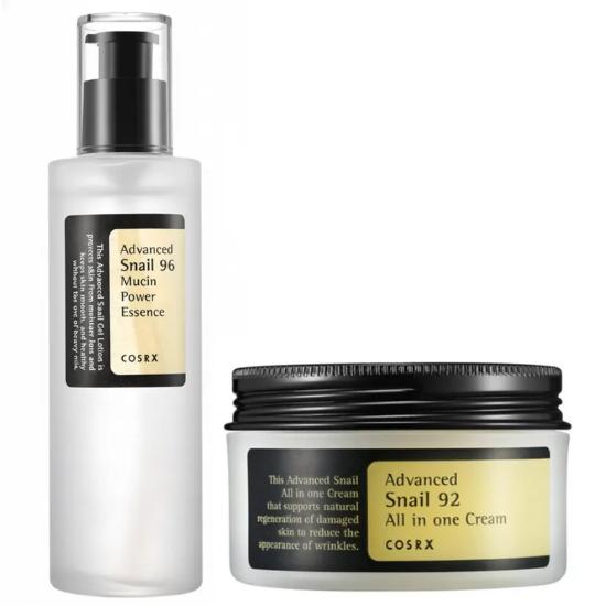 

[Duo Set] COSRX Advanced Snail 96 Mucin Power Essence 100ml + Advanced Snail 92 All In One Cream 100ml