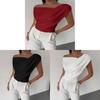 Simple Black Polyester Sleeveless Tshirt With Slim Fit For Womens Summer Casual Wear