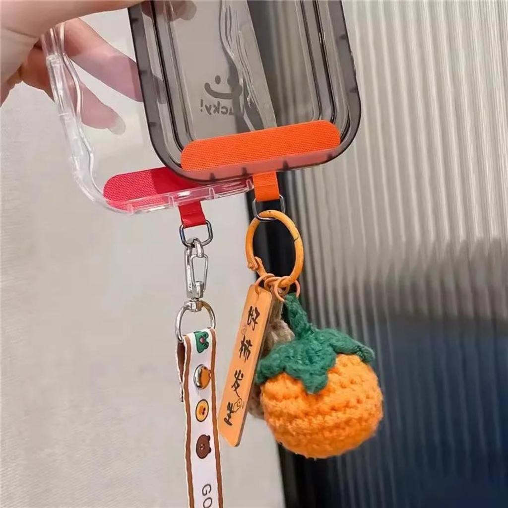 8 st slumpmässiga färger Universell Mobiltelefon Anti-förlust Snodd Kortpackning Ersättning Avtagbar Telefonhängande Snöre Rem Nylonplåster Fästplatta