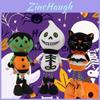 Entzückende Halloween Polyester Dekorationen Geisterkatzenfiguren