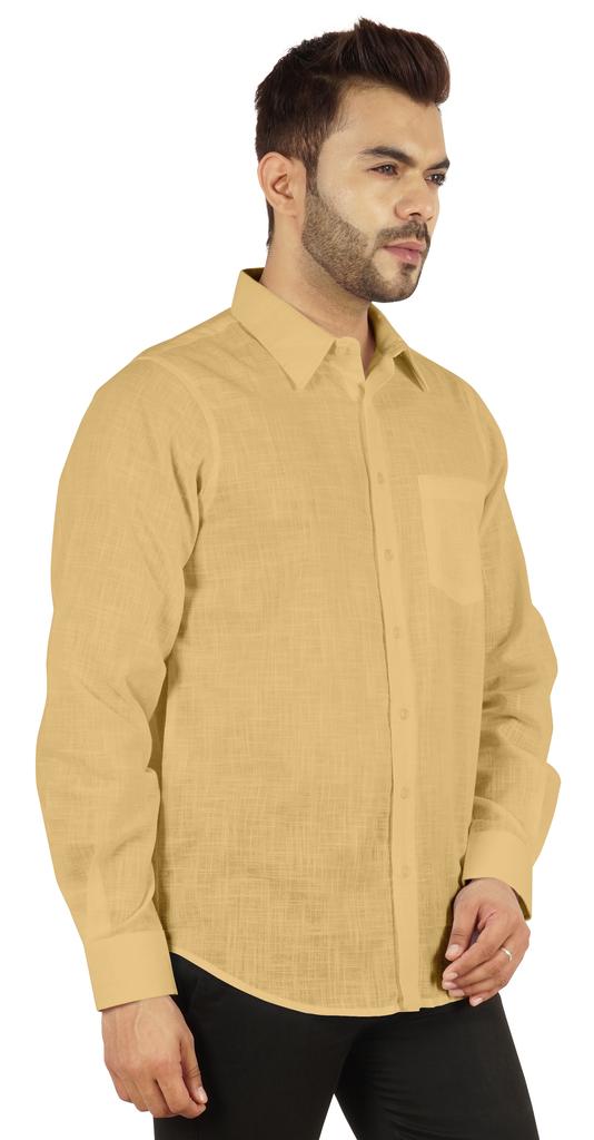 Bestman Solid Shirt For Mens Long Sleeves With Cuff Patch Pocket Shirt Cotton Office