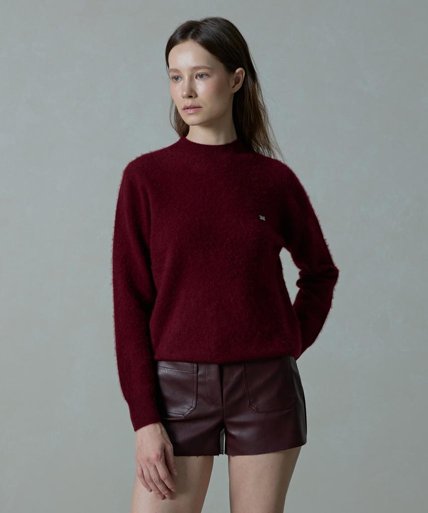 Aheule Le Bas Vintage Vegan Leather Shorts_Wine