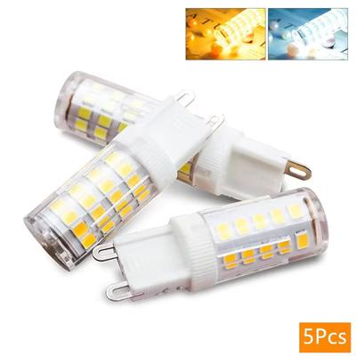 5 Peças Lâmpada LED G9 Mais Brilhante AC220V 3W 5W 9W Cerâmica SMD2835 Lâmpada LED Branco Quente/Frio Holofote Substituir Luz Halógena Atacado