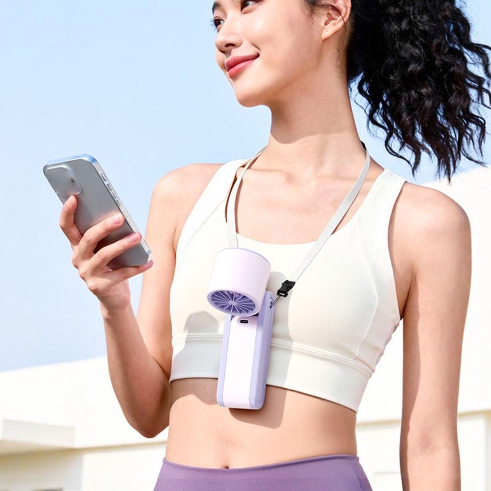 Digital Display Mini Pocket Fan Foldable Design Folding Cooling Fan  Pocket Size