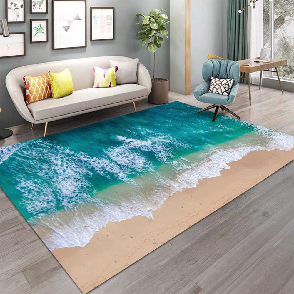 Beachside Beach Scenery Carpet for Living Room Sofa Rug Home Decor Bedroom Bedside Rug Lounge Hallway Floormat Christmas Gifts