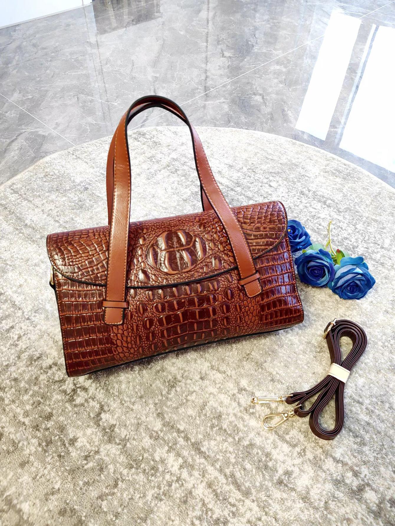 

Женские роскошные сумки, дизайнерская винтажная сумка-тоут из кожи аллигатора, женская сумка на плечо, ретро-тоут