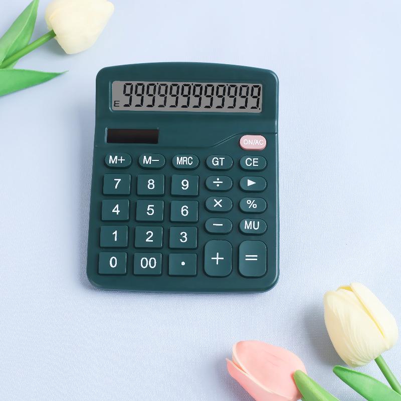 Calculator Desktop Calculator Standard Function with 12-Digit Large LCD Display Solar & Battery Dual Power for Home Basic