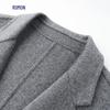 Romon Men's 100% Wool Mid-Length Suit Collar Coat