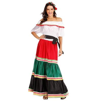 Vestido mexicano feminino traje de halloween adulto tradicional senorita blusa dança saia cosplay roupa de festa de halloween