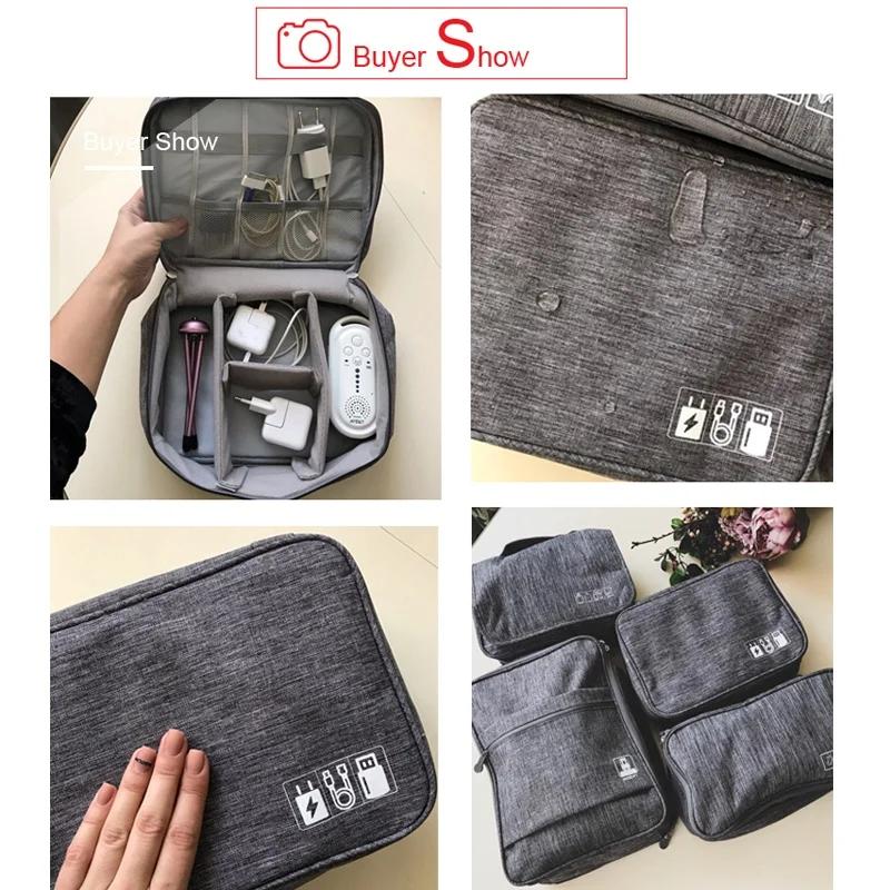 Digital Storage Bags Organizer USB Gadgets Cables Wires Charger Power Battery Zipper Cosmetic Case