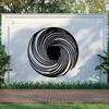 Modern Black Hole Metal Wall Art Spiral Illusion Abstract Geometric Sculpture Matte Black Designer Home Decor Gift