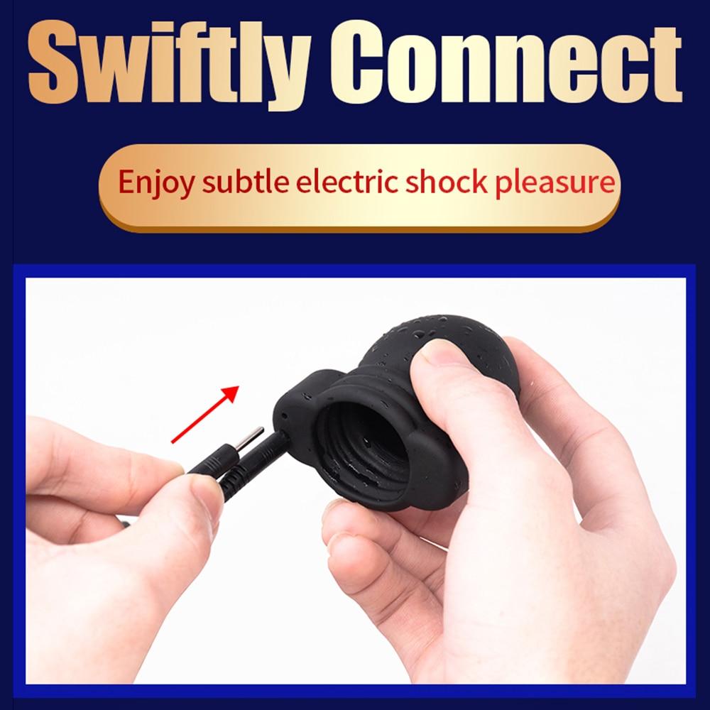 Electric Shock Glans Vibrator For Men Masturbator Dildo Vibrator Penis Trainer Delay Lasting Trainer Sex Toys For Adult Sex Shop