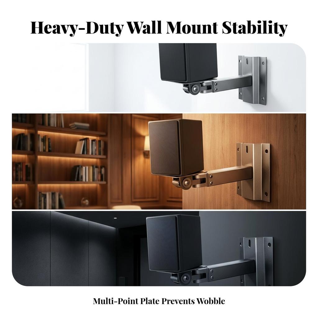 Speaker Wall Mount Bracket Full Motion Bookshelf Sturdy
