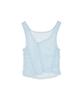 LMR Two-Way Lace Shirred Layered Short Sleeve T-Shirt Ivory / Sky Blue