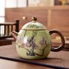 Ru kiln yellow exquisite teapot cover bowl single pot high-end tea brewer household ceramic teapot tea set Xishi pot series