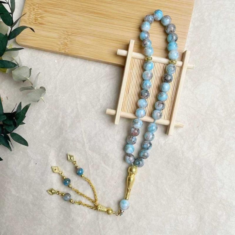 Islamic Meditation Rosary Jewelry 33 Bead Glass Tasbih Bracelet Meditation Rosary Jewelry for Prayer and Reflection