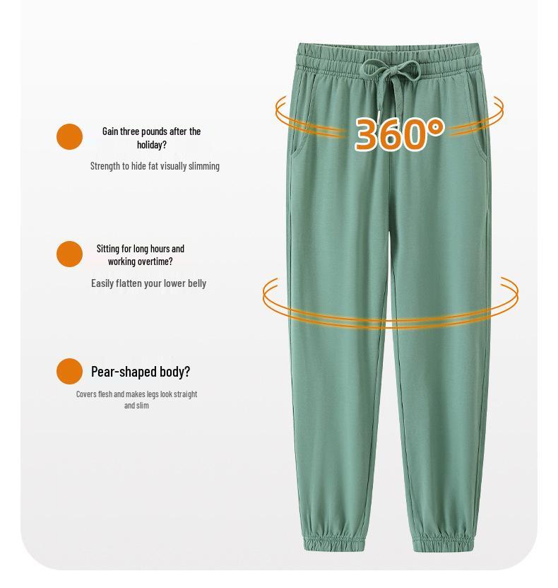 Women's Casual Summer Cotton Harem Sweatpants - Loose Fit, Cuffed, Sports Style