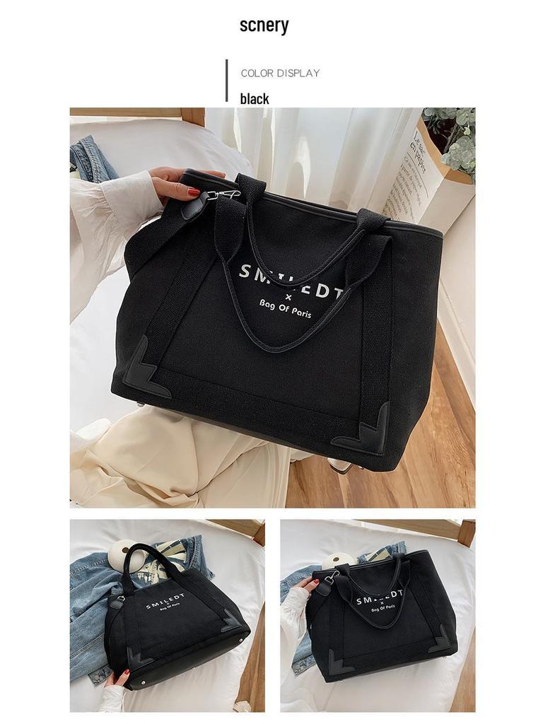 Women's High-End 2024 Large Canvas Tote: Fashionable Handbag & Shoulder Crossbody