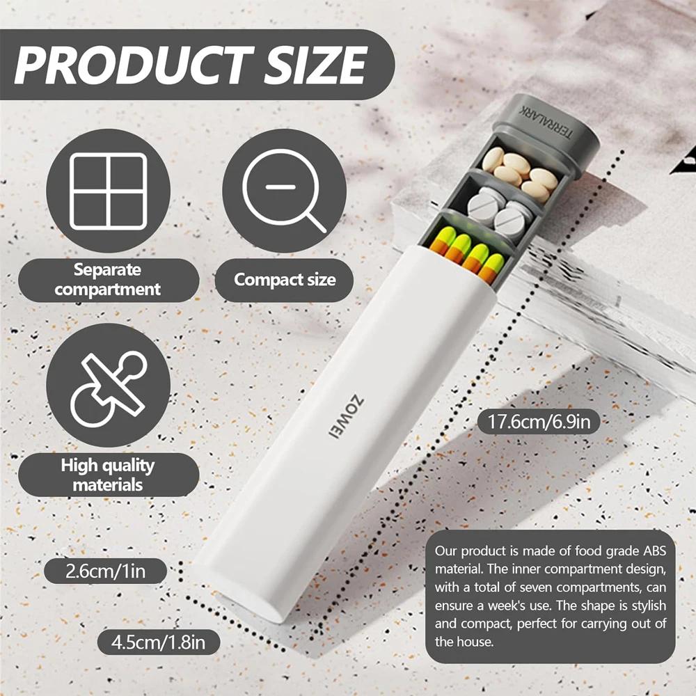 7 Day Pill Organizer Box Weekly Travel Medicine Case Portable Daily Pill Dispenser For Vitamins And Pills Storage