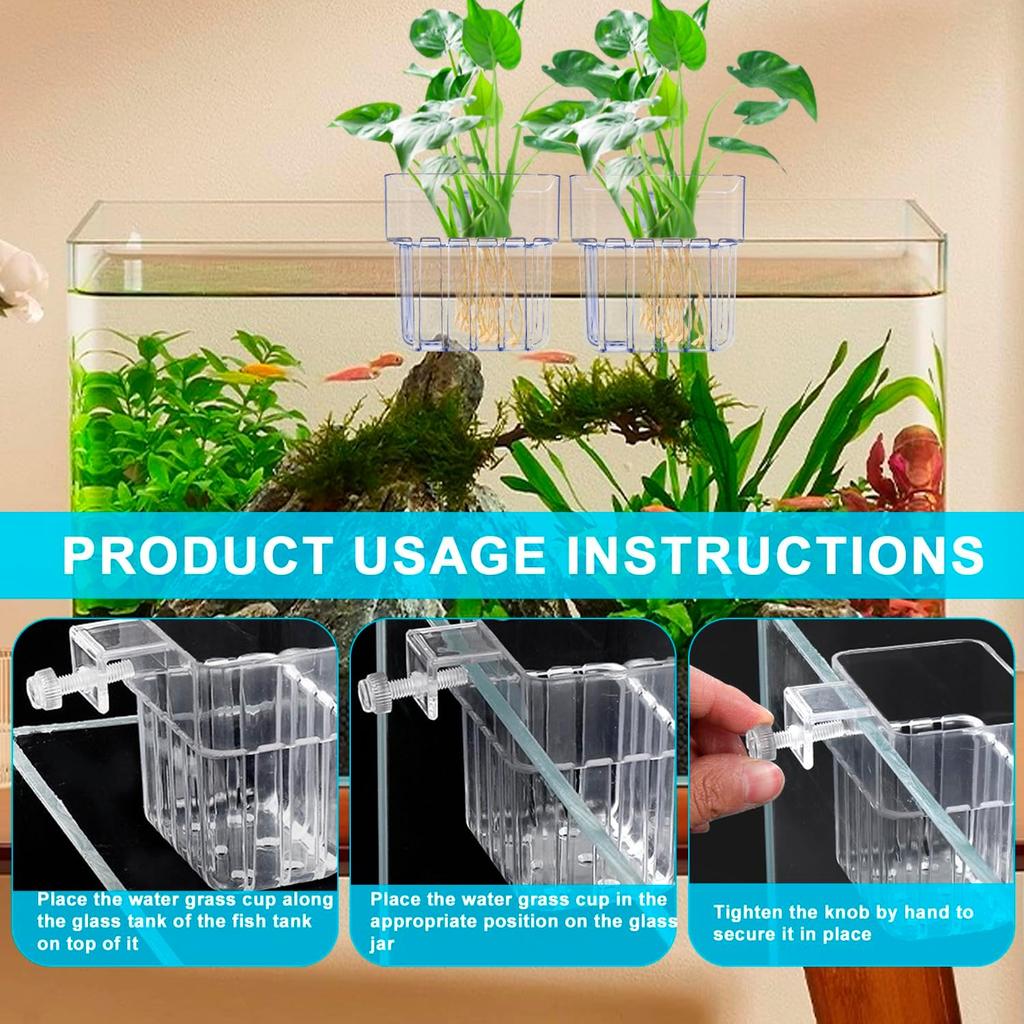 1/3pcs Fish Aquarium Water Grass Cup Multiple Plant Hydroponics Hydroponic Planting Basket for Fish Tank Landscape Home Garden