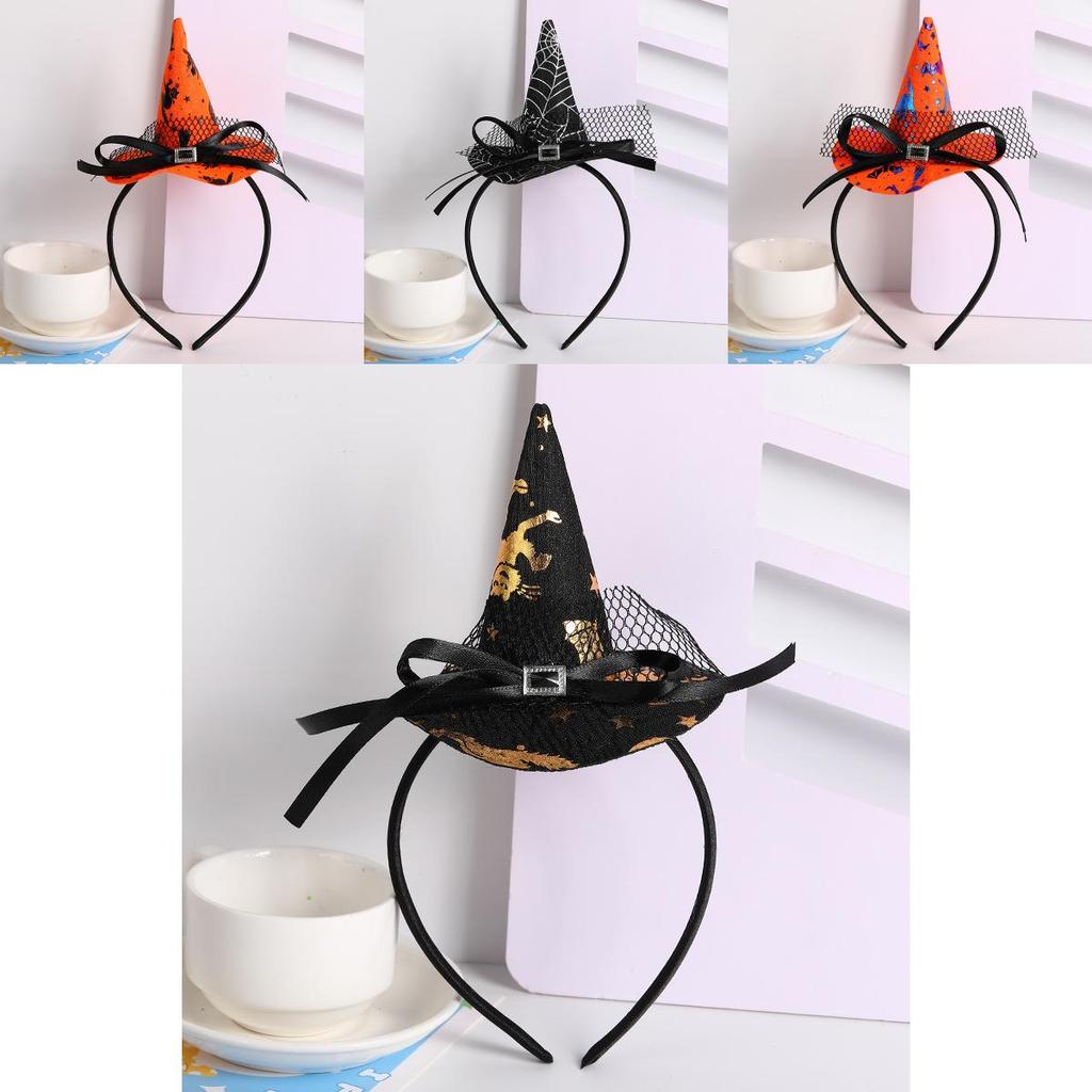 Handmade Halloween Hair Accessory With Spider And Witch Hat For Cosplay And Parties