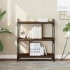 VidaXL 3-Tier Bookcase Brown Oak 76x32x88 Cm Engineered Wood 833934
