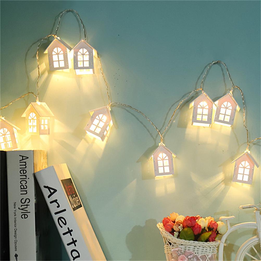 LED Christmas Lights Small House Shape Lights String Xmas Decor Light for Garden Terrace and Lawn