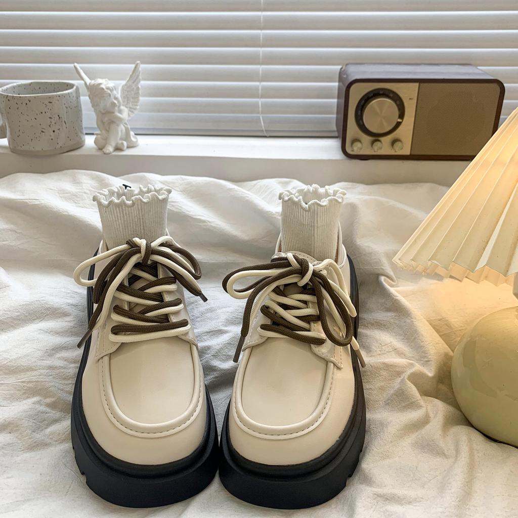 Single Shoes Women's Shoes Heightening Loafers Women's 2025 New Thick-soled Versatile British Style Small Leather Shoes Trendy Spring and Summer 