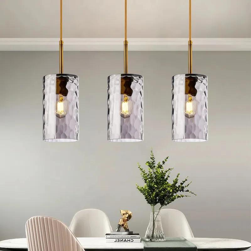 Modern Dining Table Pendant Lights Indoor Bedroom Bedside Creative Personality Staircase Water Ripple Glass Nordic Led Lamps