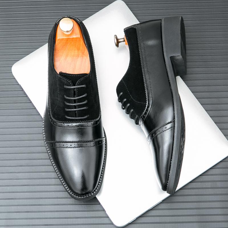 

Модная кожаная обувь для мужчин, из натуральной кожи, больших размеров, высококачественная дизайнерская формальная обувь, повседневная обувь, модная деловая 38 чёрный