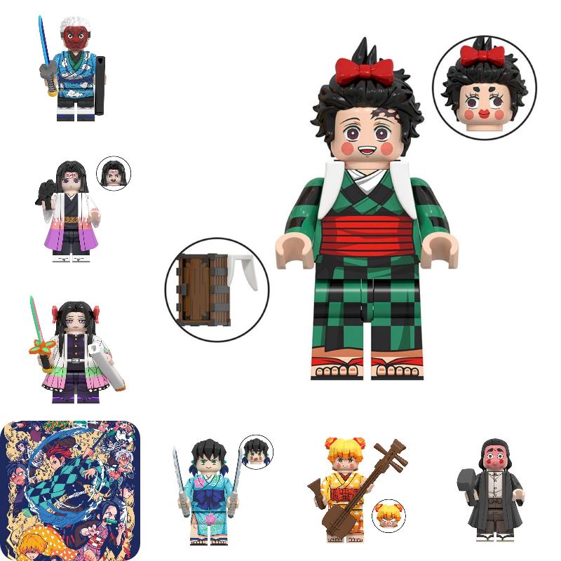 Demon Tanjiro Slayer Minifigures Nezuko Building Block Puzzle Toy Kids Gifts