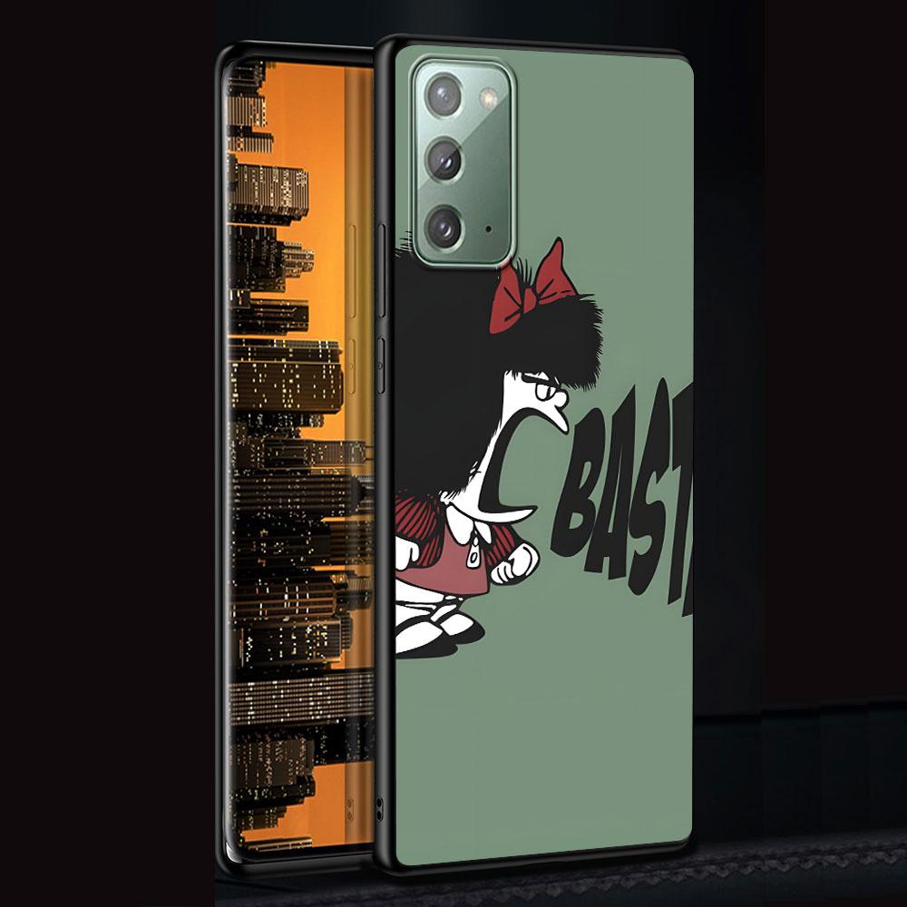 Cartoon Cute Mafalda Case for Samsung Galaxy Note 20 Ultra 8 10 Lite 9 TPU Phone Cover Note 10 Plus Black Soft Shell Funda Capa