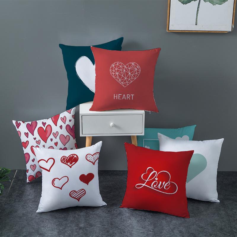 Valentine's Day Digital Printed Car Pillow Cushion Cover Core-Free Home Soft Decoration
